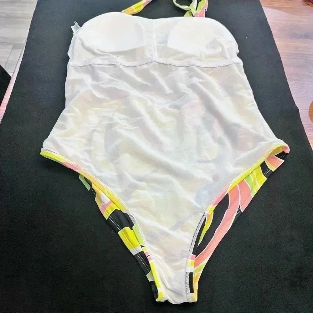 Cupshe one piece swimsuit never worn NWOT black pink green orange 1X - Picture 5 of 9